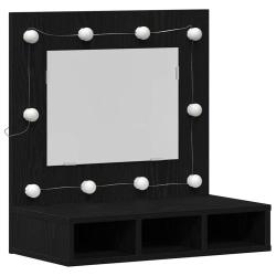 Armoire miroir rectangulaire moderne salle de bain avec &eacute;clairage int&eacute;gr&eacute; 60 x 31,5 x 62 cm en bois