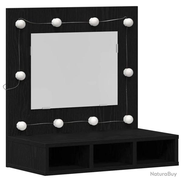 Armoire miroir rectangulaire moderne salle de bain avec �clairage int�gr� 60 x 31,5 x 62 cm en bois