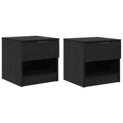 Armoire de lit moderne pratique rangement 40 x 39 x 40 cm en bois d'ing&eacute;nierie ch&ecirc;ne noir 02_0052671