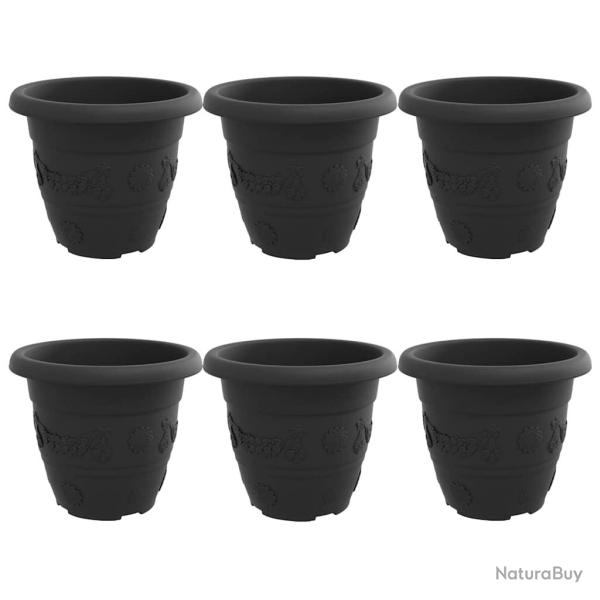 Lot de 6 pots � fleurs ronds modernes style minimaliste int�rieur ext�rieur 26 x 26 x 21,5 cm en pl