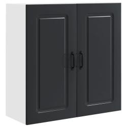 Armoire de cuisine moderne rangement espace int&eacute;rieur 80 x 31 x 80 cm en bois d'ing&eacute;nierie noir 02_