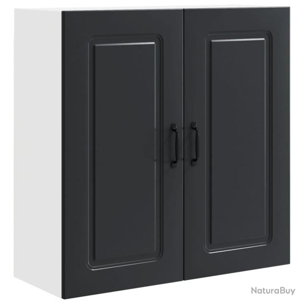 Armoire de cuisine moderne rangement espace int�rieur 80 x 31 x 80 cm en bois d'ing�nierie noir 02_