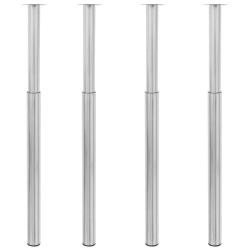 Lot de 4 pieds de table t&eacute;lescopiques r&eacute;glables entre 710 x 1100 mm robustes design contemporain en