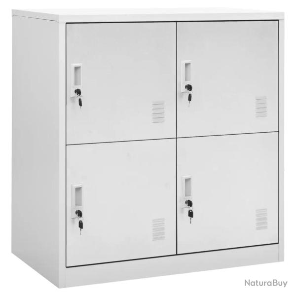 Lot de 2 armoires � casiers modernes bureau rangement s�curis� 90 x 45 x 92 cm en acier gris clair
