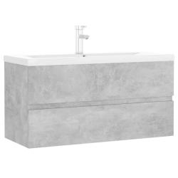 Armoire d'&eacute;vier avec lavabo int&eacute;gr&eacute; contemporain salle de bain rangement pratique 90 x 38,5 x 45 cm