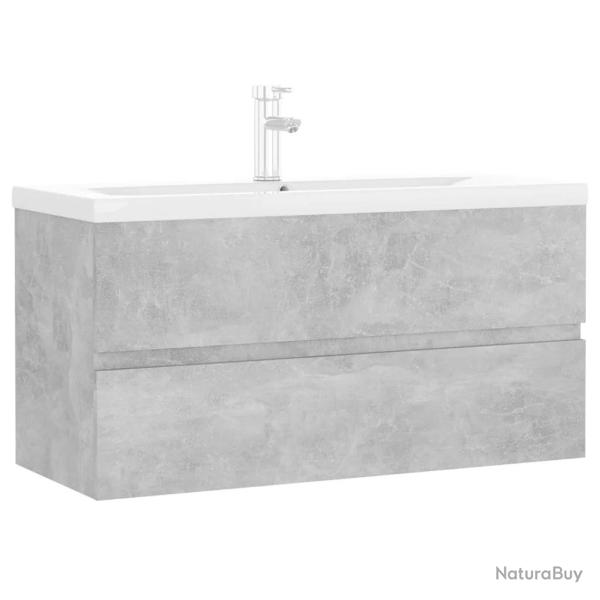 Armoire d'�vier avec lavabo int�gr� contemporain salle de bain rangement pratique 90 x 38,5 x 45 cm