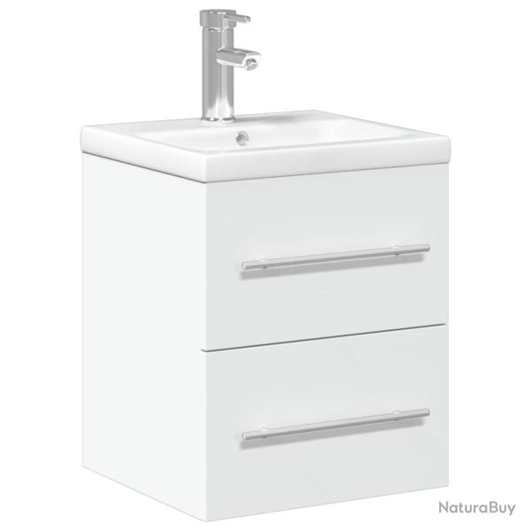 Armoire de lavabo de salle de bain avec vasque encastr�e 41 x 38,5 x 48 cm rangements modernes en b