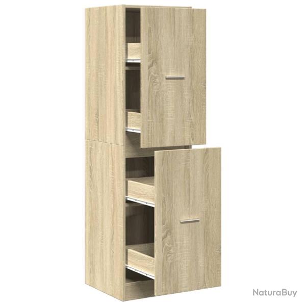 Armoire d'apothicaire ch�ne sonoma bois d'ing�nierie 40 x 41 x 144,5 cm grand espace de rangement s