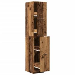 Armoire d'apothicaire vintage pratique rangement 30 x 41 x 174,5 cm en bois ing&eacute;nierie vieux bois 0