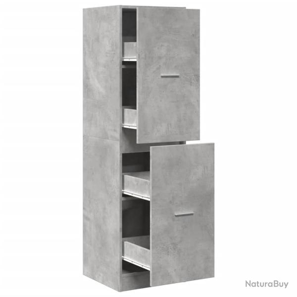 Armoire d'apothicaire design vintage rangement bureau 40 x 41 x 144,5 cm en bois d'ing�nierie gris