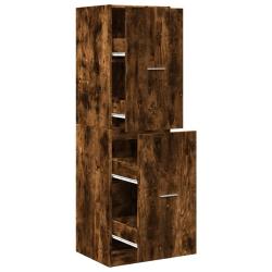 Armoire d'apothicaire classique espace de rangement 40 x 41 x 144,5 cm en bois d'ing&eacute;nierie ch&ecirc;ne f