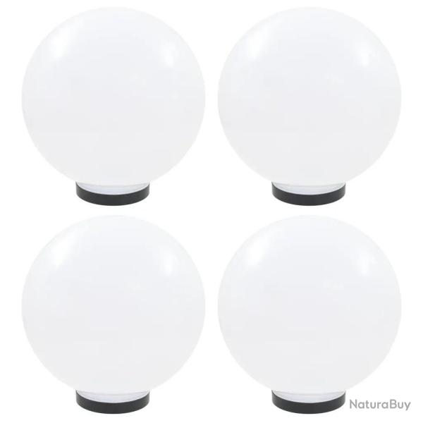 Lot de 4 lampes � LED sph�riques 30 cm �clairage d�coratif jardin ambiance cosy en PMMA blanc 02_00
