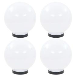 Lot de 4 lampes &agrave; LED sph&eacute;riques lumineuses d&eacute;coratives jardin 20 x 20 x 20 cm en PMMA blanc 02_004