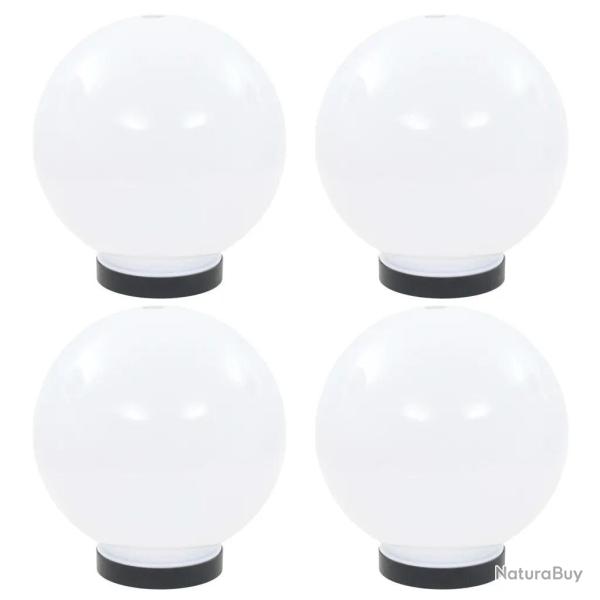 Lot de 4 lampes � LED sph�riques lumineuses d�coratives jardin 20 x 20 x 20 cm en PMMA blanc 02_004