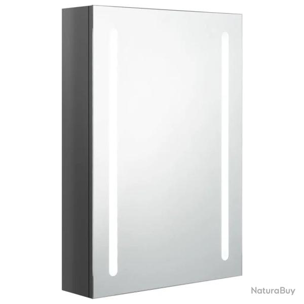 Armoire de salle de bain murale style contemporain avec �clairage LED 50 x 13 x 70 cm en MDF gris b