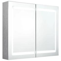 Armoire de salle de bain murale &agrave; miroir LED 80 x 12 x 68 cm espace de rangement contemporain en MD