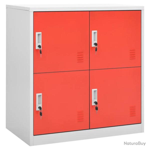 Armoire � casiers moderne avec serrures 90 x 45 x 92 cm pour bureau �cole en acier gris clair 02_00