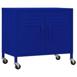 Armoire de rangement mobile avec &eacute;tag&egrave;re r&eacute;glable 60 x 35 x 56 cm en acier bleu marine 02_0046895