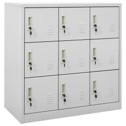Armoire &agrave; casiers moderne rangement bureau 90 x 45 x 92,5 cm avec serrures en acier gris clair 02_0