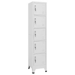 Armoire &agrave; casiers moderne avec 5 portes verrouillables rangement bureau 38 x 40 x 180 cm en acier g