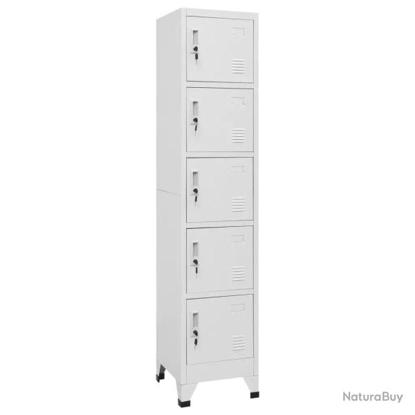 Armoire � casiers moderne avec 5 portes verrouillables rangement bureau 38 x 40 x 180 cm en acier g