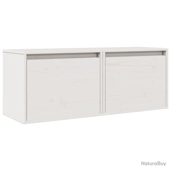 Lot de 2 armoires murales design �pur� rangement salle � manger 45 x 30 x 35 cm en bois de pin blan