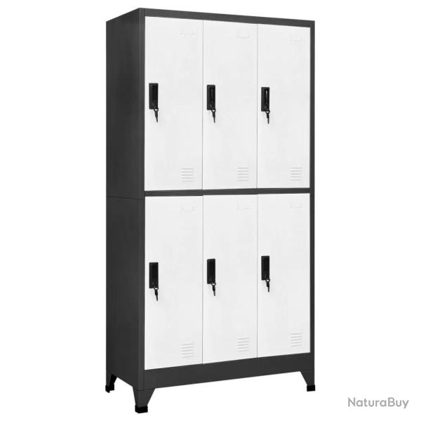 Armoire � casiers moderne avec compartiments verrouillables 90 x 45 x 180 cm en acier anthracite 02