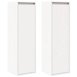 Lot de 2 armoires murales d&eacute;coratives pratico-pratiques 30 x 30 x 100 cm en bois de pin massif blan