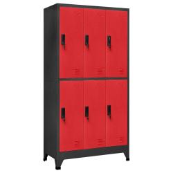 Armoire &agrave; casiers moderne 90 x 45 x 180 cm rangement s&eacute;curis&eacute; design pour bureau en acier anthracit