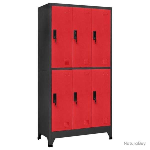 Armoire � casiers moderne 90 x 45 x 180 cm rangement s�curis� design pour bureau en acier anthracit