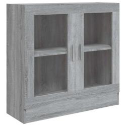 Armoire &agrave; vitrine classique &eacute;pur&eacute;e 82,5 x 30,5 x 80 cm avec 2 compartiments design en bois d'ing&eacute;ni