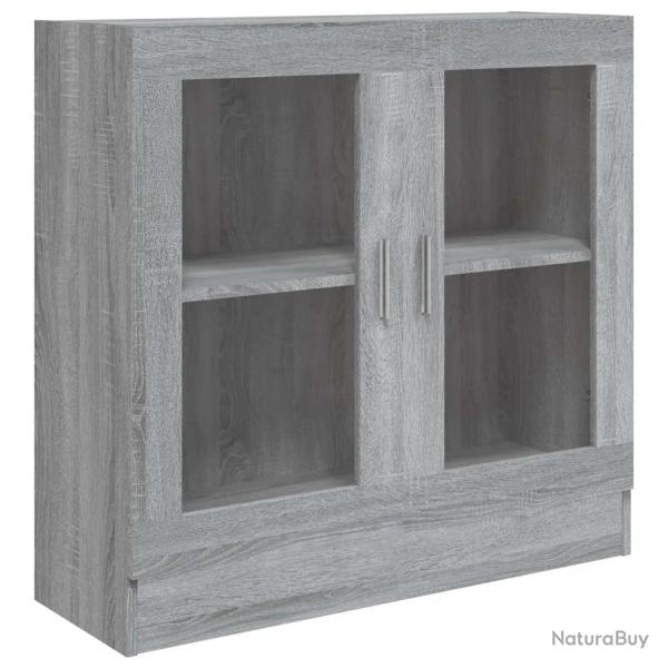 Armoire � vitrine classique �pur�e 82,5 x 30,5 x 80 cm avec 2 compartiments design en bois d'ing�ni