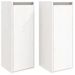 Lot de 2 armoires murales d&eacute;coratives pratiques 30 x 30 x 80 cm en bois de pin massif blanc 02_0048