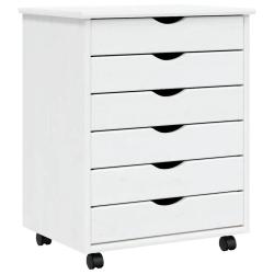 Armoire roulante avec tiroirs 53 x 39 x 65,5 cm espace de stockage pratique style rustique en bois
