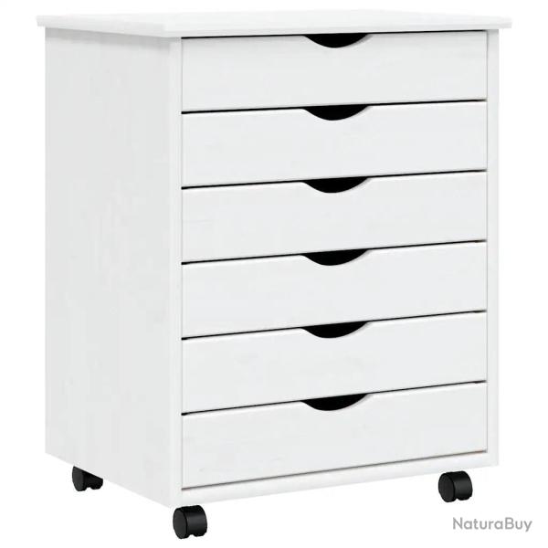 Armoire roulante avec tiroirs 53 x 39 x 65,5 cm espace de stockage pratique style rustique en bois