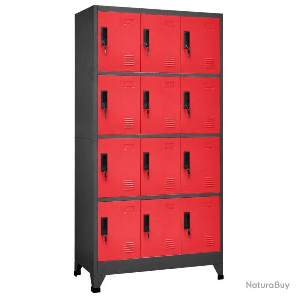 Armoire � casiers moderne avec porte verrouillable 90 x 45 x 180 cm en acier anthracite 02_0047028