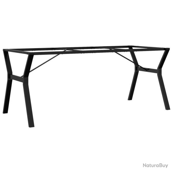 Pieds de table � manger cadre en Y 180 x 80 x 73 cm robustes stables style industriel en acier noir