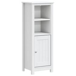 Armoire de salle de bain rustique avec 4 &eacute;tag&egrave;res rangement 40 x 34 x 110 cm en pin massif blanc 02