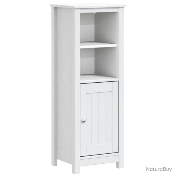 Armoire de salle de bain rustique avec 4 �tag�res rangement 40 x 34 x 110 cm en pin massif blanc 02