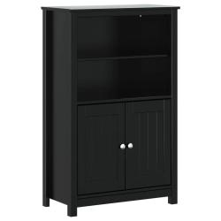 Armoire de salle de bain moderne avec 4 &eacute;tag&egrave;res 69,5 x 34 x 110 cm en pin massif noir 02_0047340