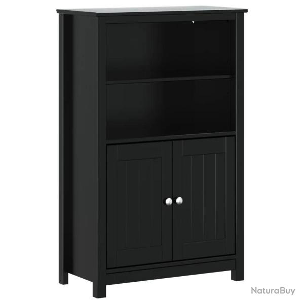 Armoire de salle de bain moderne avec 4 �tag�res 69,5 x 34 x 110 cm en pin massif noir 02_0047340