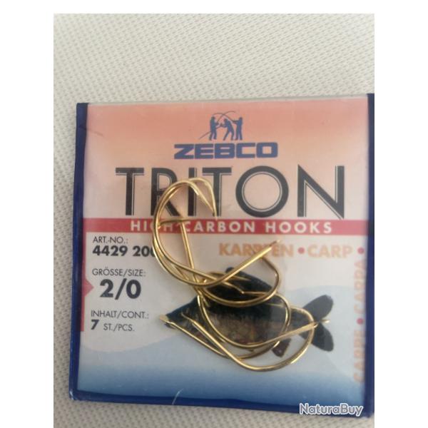 ZEBCO hame�ons carp 2/0 - non mont�s - blister de 7 - 4429200 -neuf