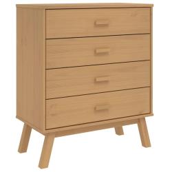 Armoire &agrave; tiroirs scandinave style rustique 76,5 x 39 x 90 cm grand espace de rangement finition ma