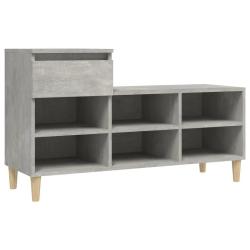 Armoire &agrave; chaussures avec tiroir et 6 compartiments rangement pratique 102 x 36 x 60 cm en bois gri