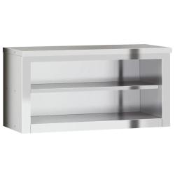Armoire murale de cuisine avec &eacute;tag&egrave;re 92 x 40 x 46 cm design moderne hygi&eacute;nique en acier inoxydabl