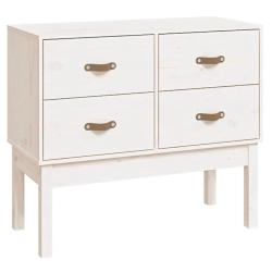 Armoire console blanche moderne 90 x 40 x 78 cm rangement pratique style rustique en bois de pin bl