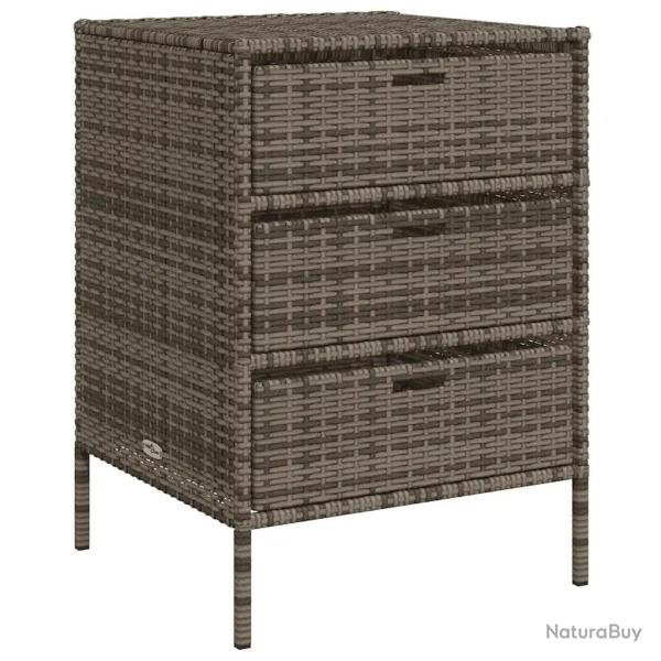 Armoire de rangement de jardin pratique avec 3 tiroirs 55 x 59 x 80 cm design moderne en r�sine tre