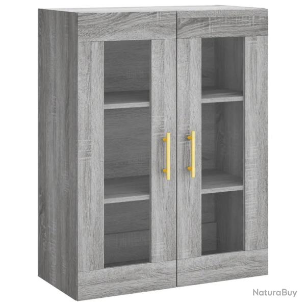 Armoire murale design pratique rangement 69,5 x 34 x 90 cm en bois d'ing�nierie gris 02_0048622