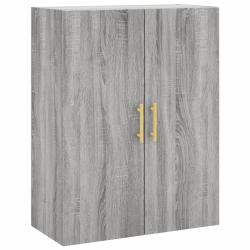 Armoire murale rangement sonoma gris 69,5 x 34 x 90 cm design pratique &eacute;vitant l'encombrement en bo