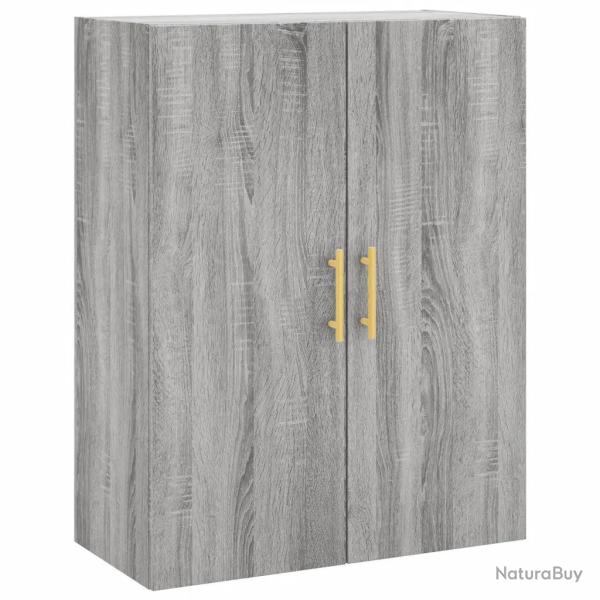 Armoire murale rangement sonoma gris 69,5 x 34 x 90 cm design pratique �vitant l'encombrement en bo